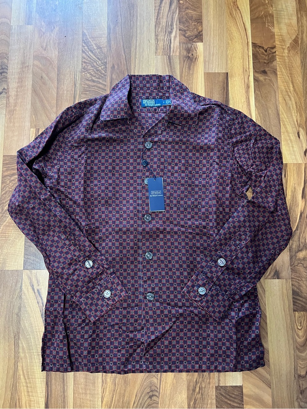 NWT Polo Ralph Lauren Men’s Burgundy Patterned Button Down Long Sleeve Size M